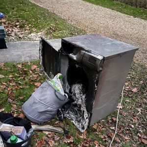 Firefighters tackle tumble dryer blaze on Hampshire-Berkshire border