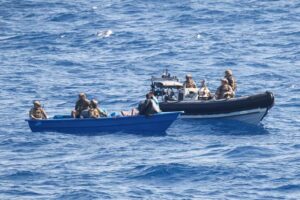 Portsmouth based Royal Navy warship HMS Trent seizes £40m of cocaine from boat in drugs bust