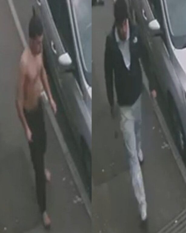 CCTV Appeal After Man Attacked With Hammer In Southampton

Police have released images of two men they would like to speak to following a serious assault in Southampton.

The incident happened at around 4.10pm on Thursday, May 7, between Earls Road and Avenue Road.

It was reported that two unknown men attacked another man, hitting him with a hammer before pushing him to the ground and stamping and kicking him.

Both men are described as having a tanned complexion, being aged between 25 and 35, with brown hair.

One of the men was described as topless and shoeless, wearing dark trousers.

The second man was wearing light-coloured trousers, a white top, a dark jacket, and white shoes.

As part of their ongoing enquiries, officers have now released images of two men they would like to speak to in connection with the incident.

Anyone who recognises them, or has information that could assist the investigation, is asked to call 101, quoting reference 44260214698.

You can also report information online via Hampshire and Isle of Wight Constabulary’s existing case/report form.