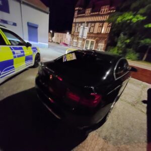 Police seized a BMW in the Fratton area after officers stopped the driver during a search for a stolen moped