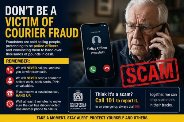 Warning Issued After Pensioner Loses £12,000 in Courier Fraud Scam in Petersfield