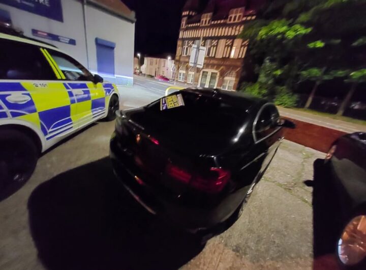 Police seized a BMW in the Fratton area after officers stopped the driver during a search for a stolen moped