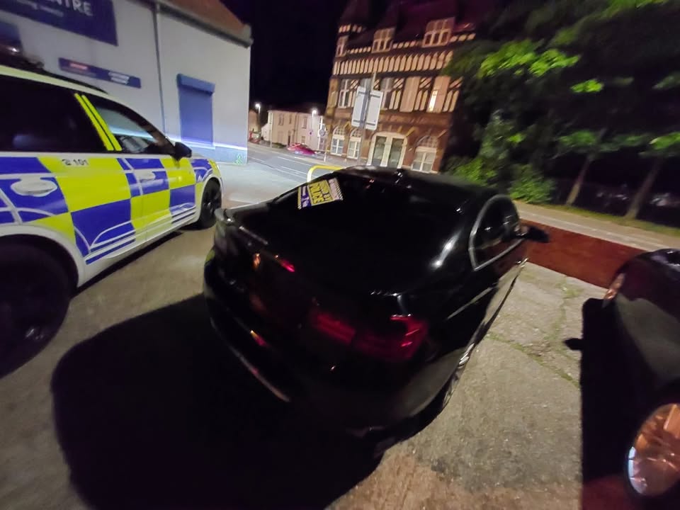 Police seized a BMW in the Fratton area after officers stopped the driver during a search for a stolen moped