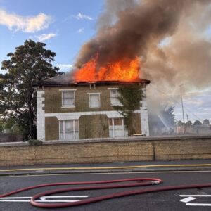 Derelict Building severely Damaged After Fire On Privett Road In Gosport