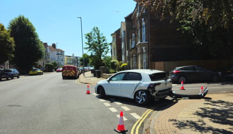 Two-Car Crash Causes Traffic Disruption at Victoria Road South Junction in Portsmouth